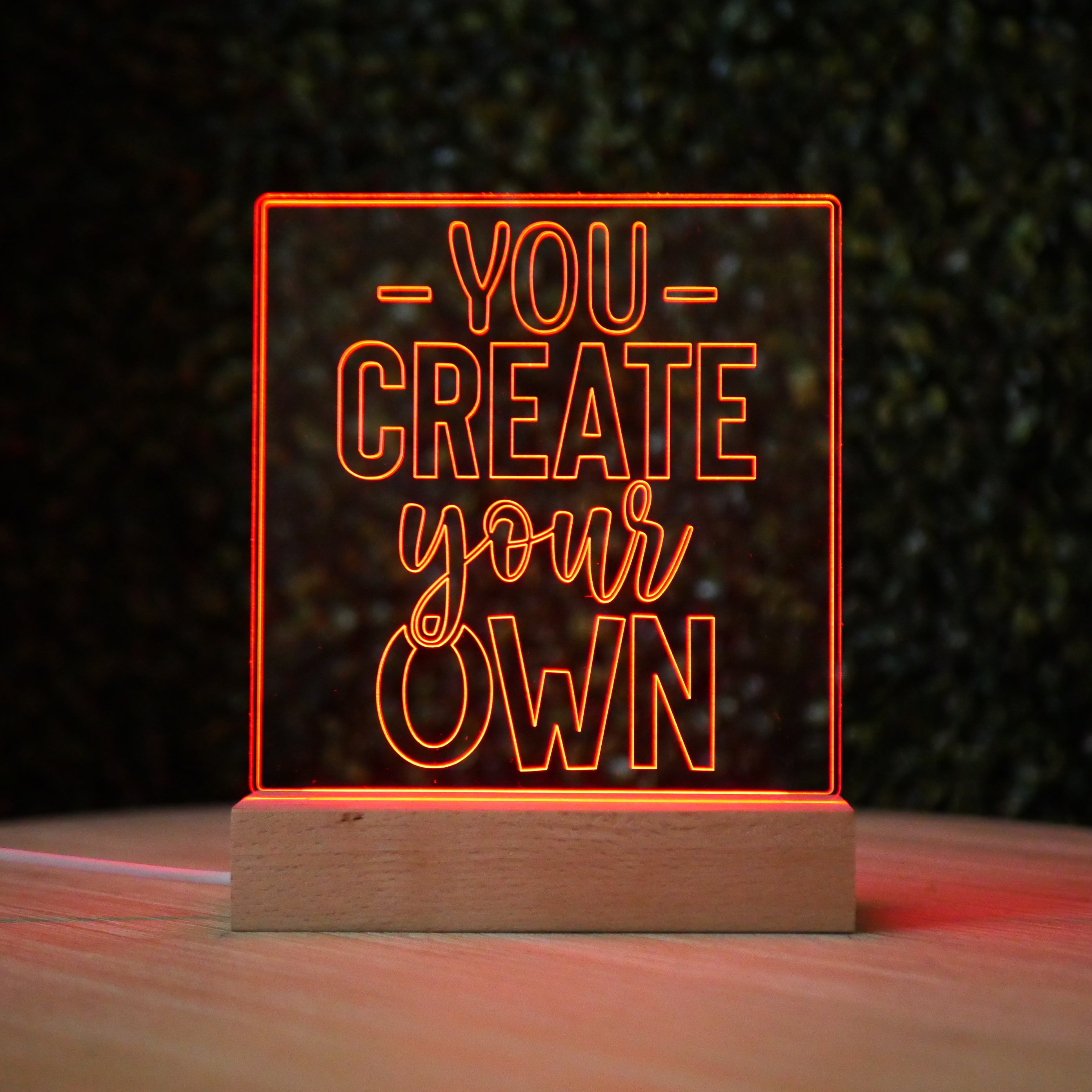 3D Night Light with Wooden Base Personalized Light